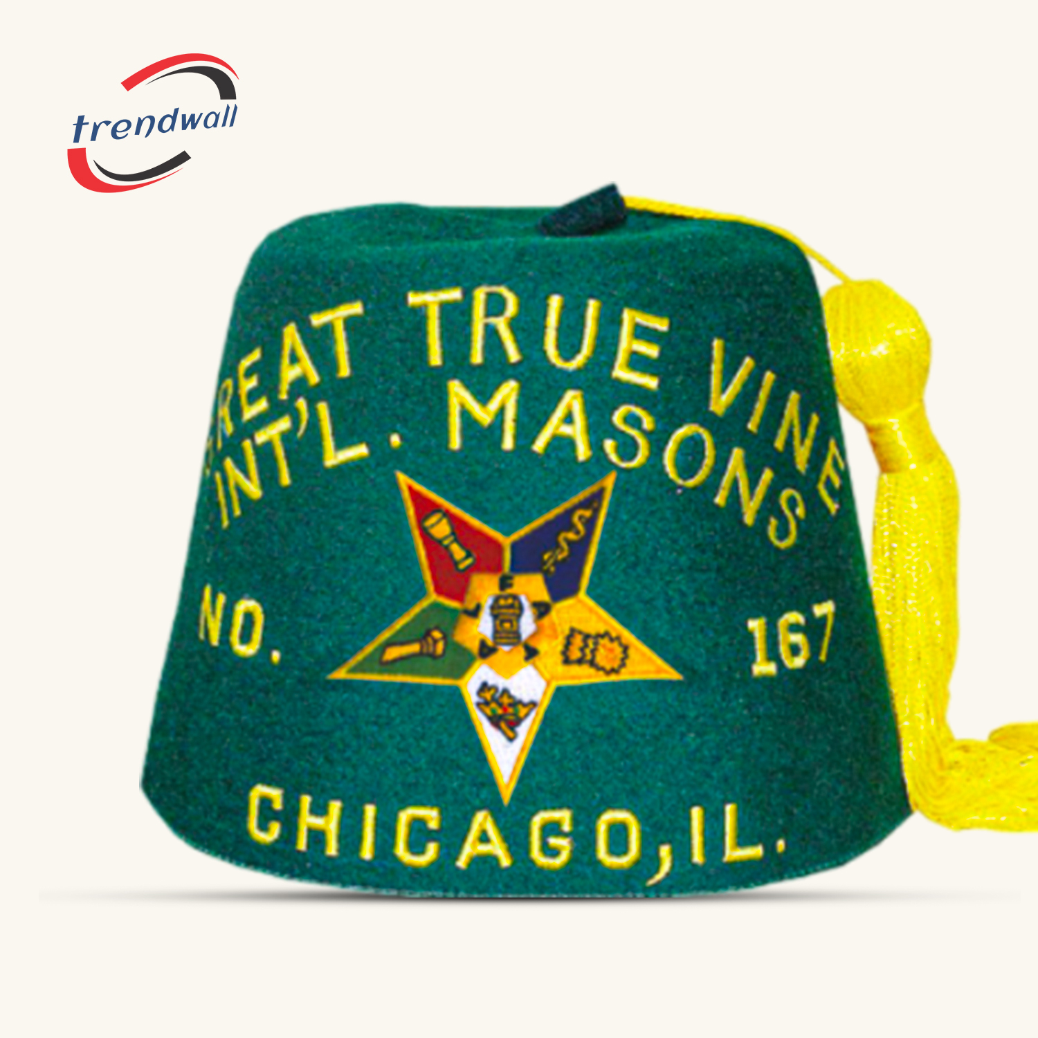 International OES Fez with Star & Custom Silk Lettering