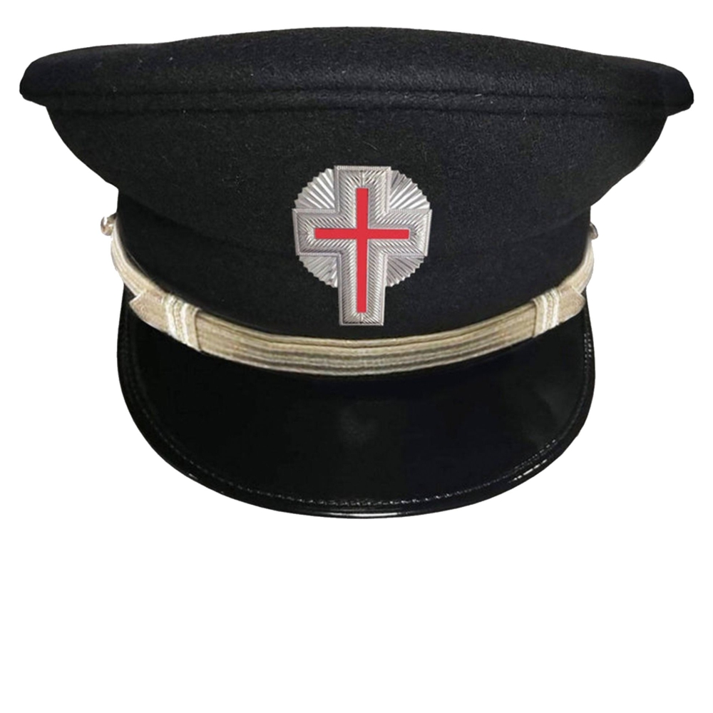 SIR KNIGHT Knights Templar Commandery Fatigue Cap with Silver