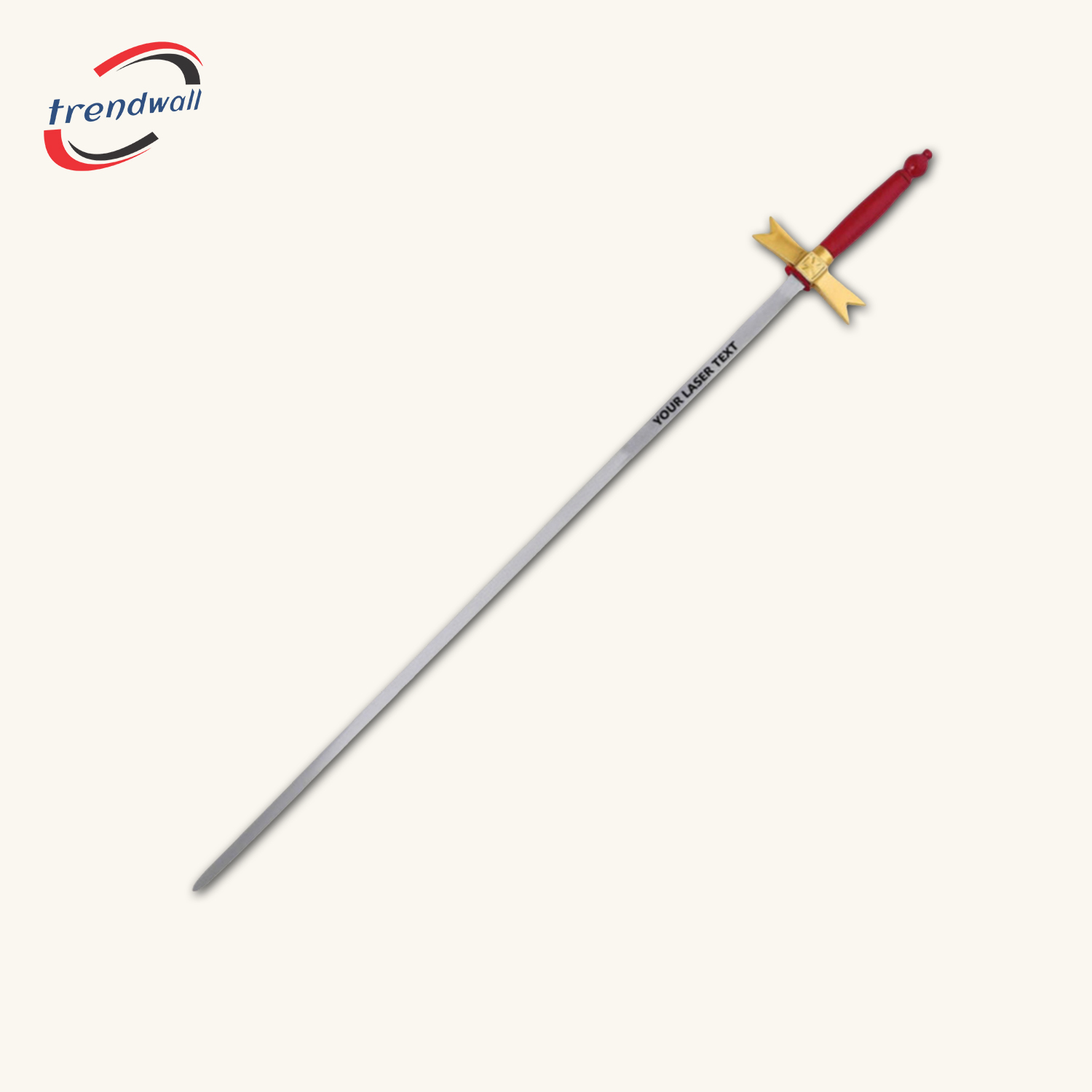 Knights Templar Commandery Sword - Red Hilt and Scabbard