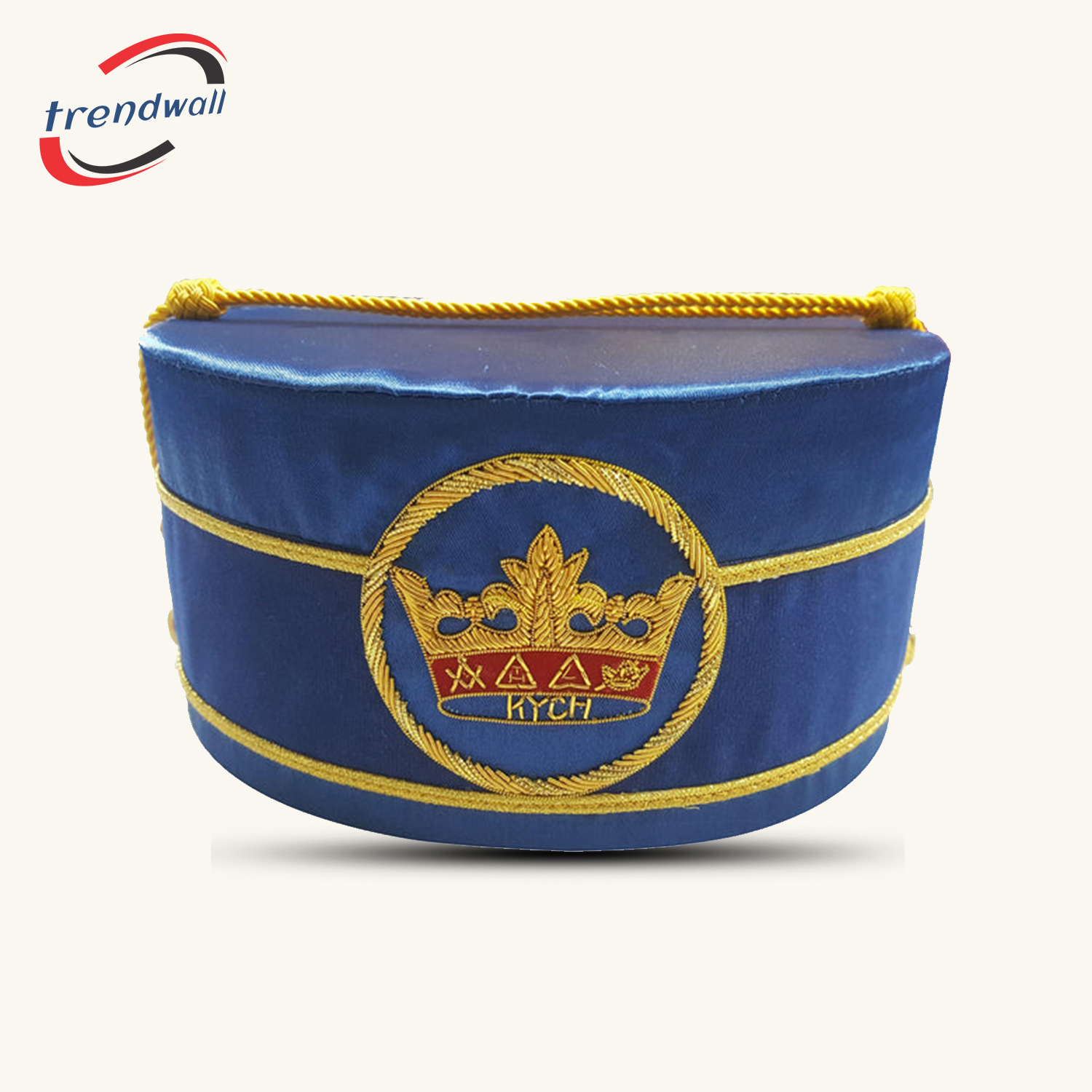 Knights of the York Cross of Honour Crown Cap - Blue Handmade Emb...