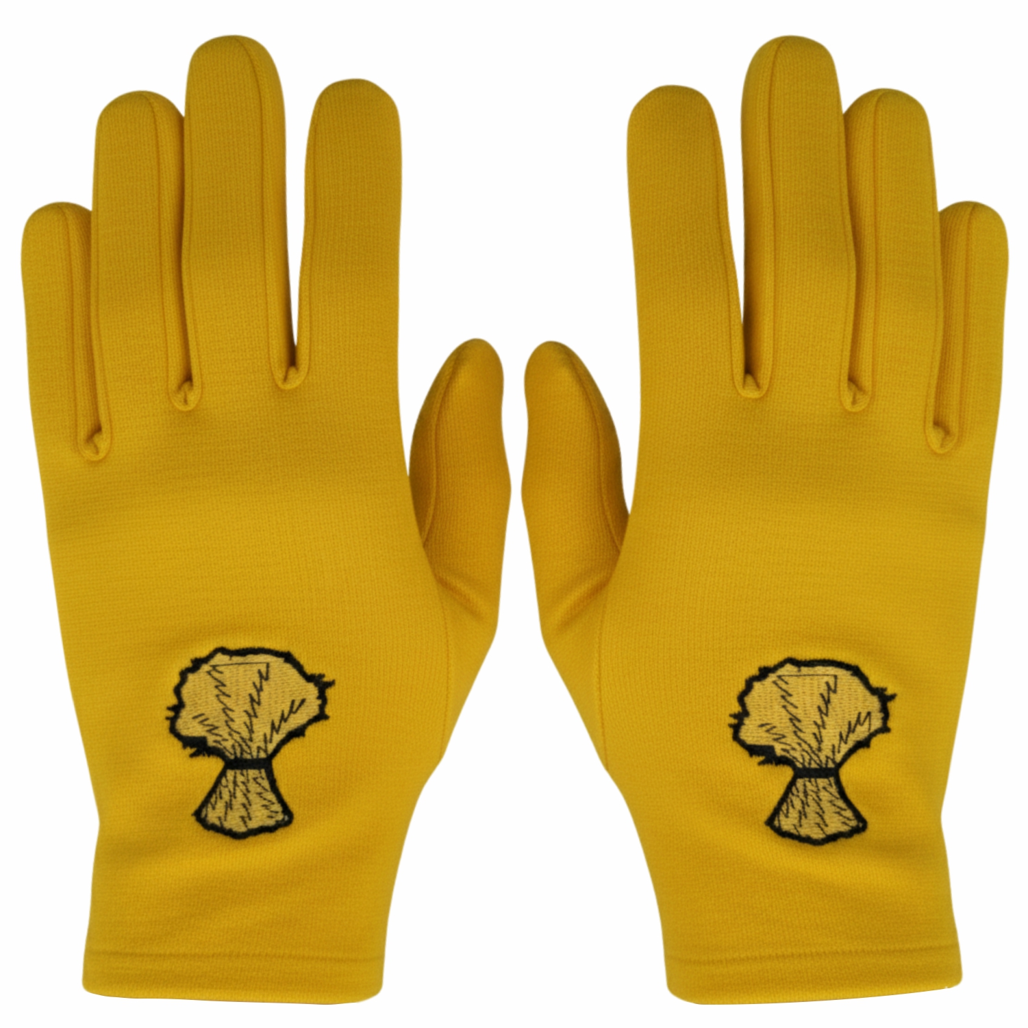 Masonic OES Cotton Gloves with Adah Emblem in Yellow Color