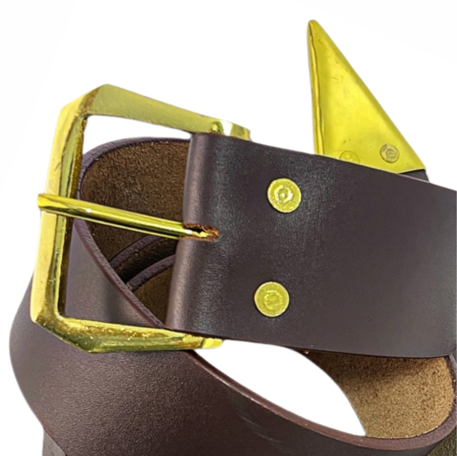 Knights Templar Cowhide Brown Leather Belt