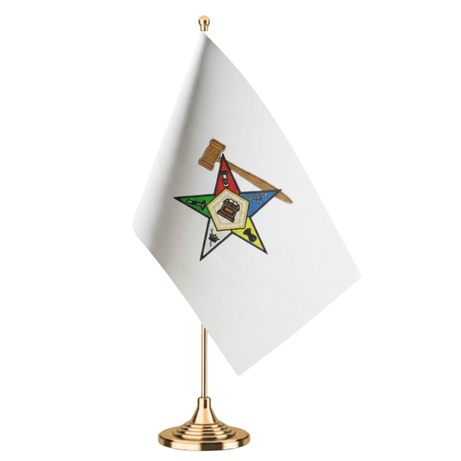 Masonic OES With Gavel Desk Flag