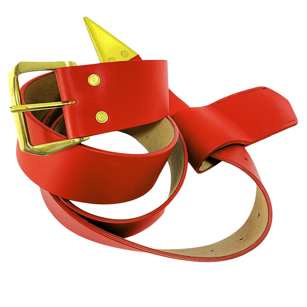 Knights Templar Cowhide Red Leather Belt