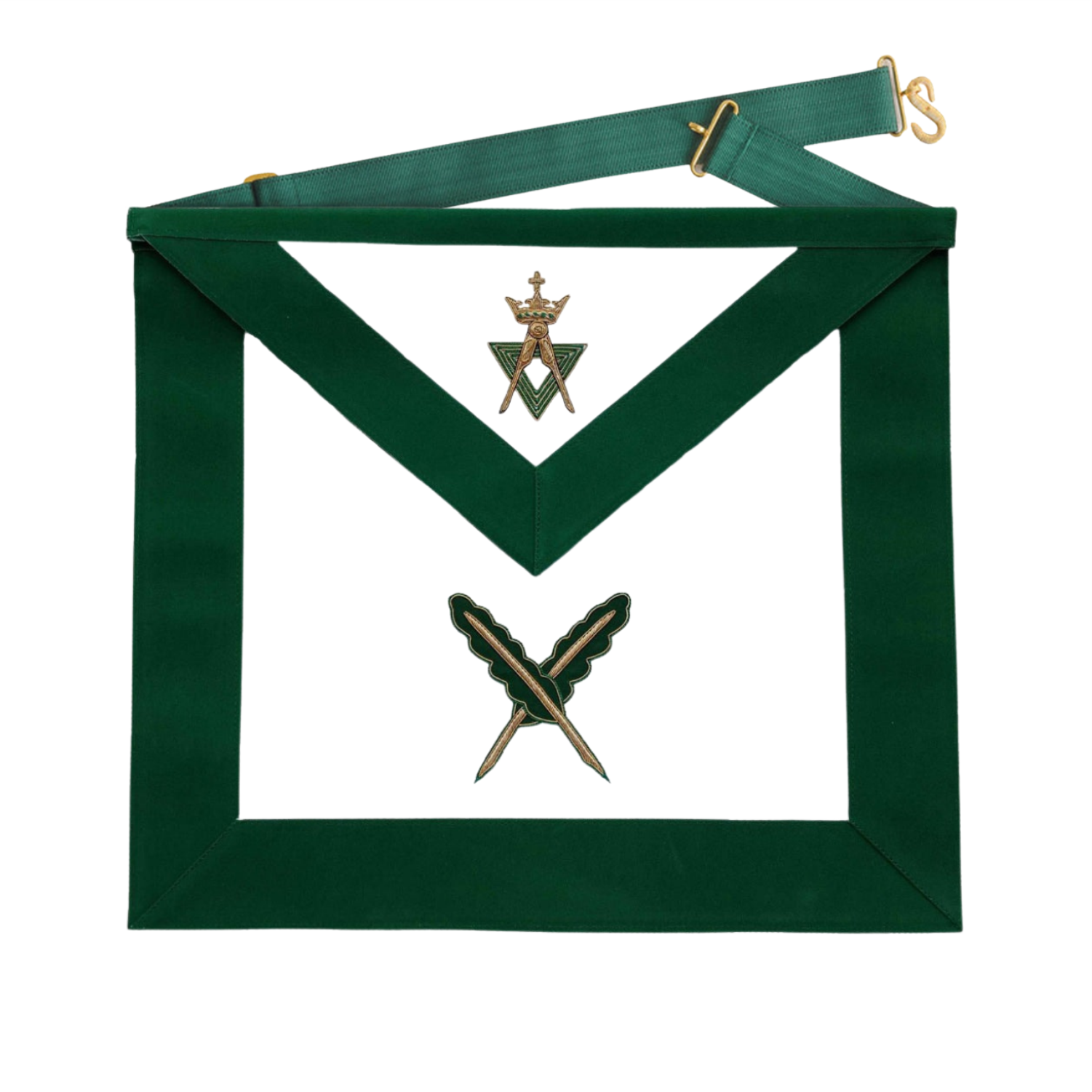 Secretary Allied Masonic Degrees Apron - Green Velvet