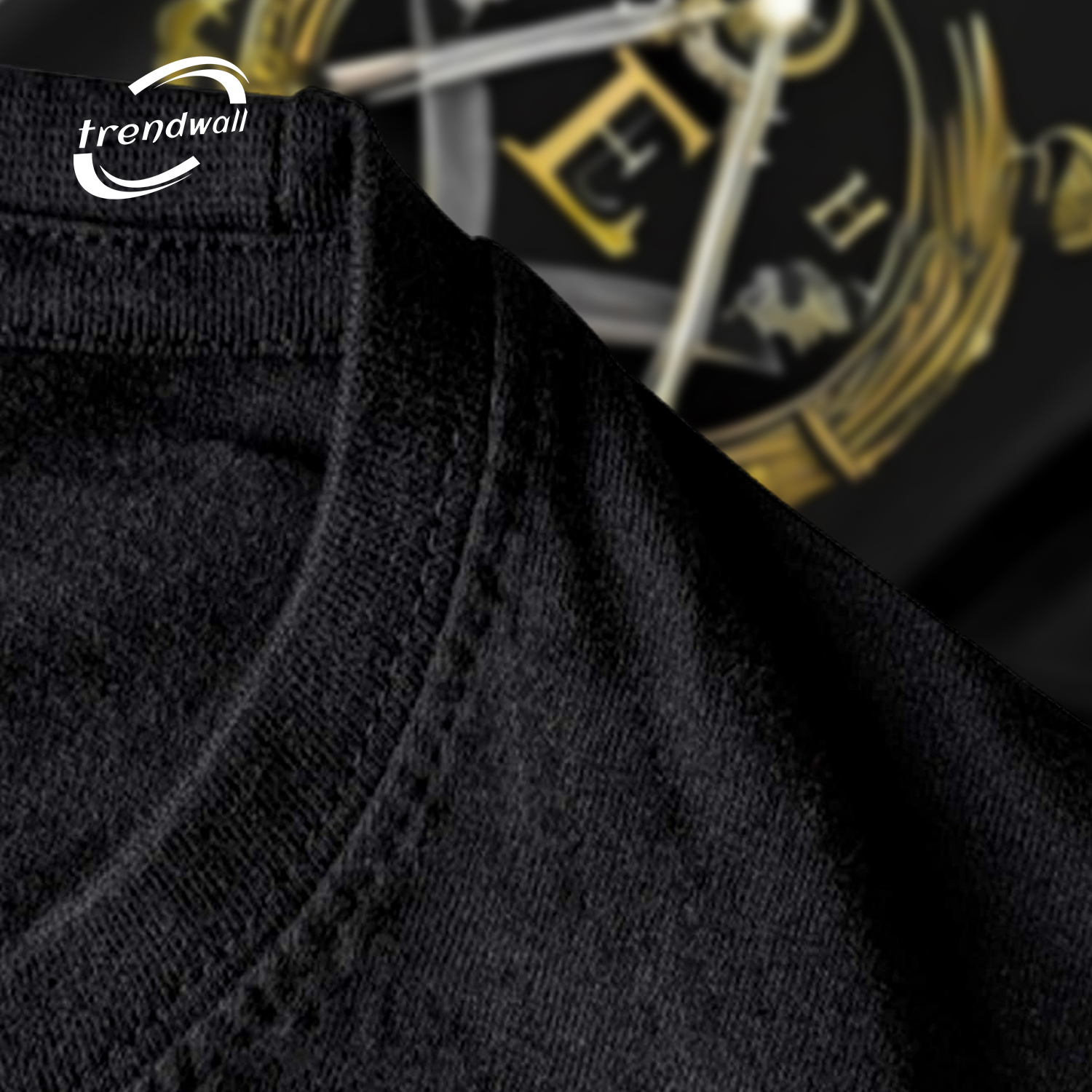 Masonic T-Shirt – Gold ‘E’ Letters & Masonic Symbol Design 