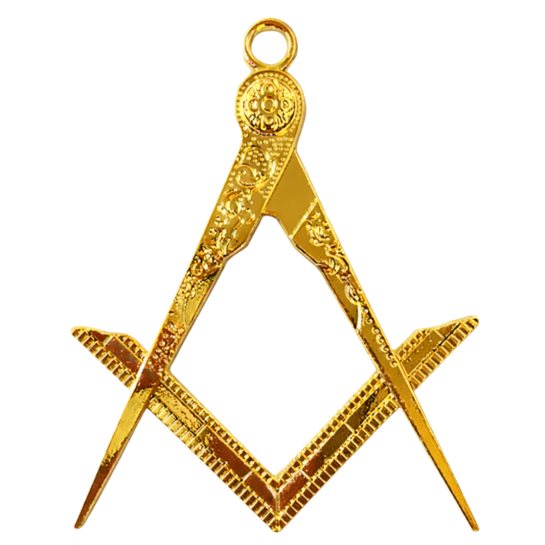 Master Mason Blue Lodge Collar Jewel - Square & Compass Gold Metal