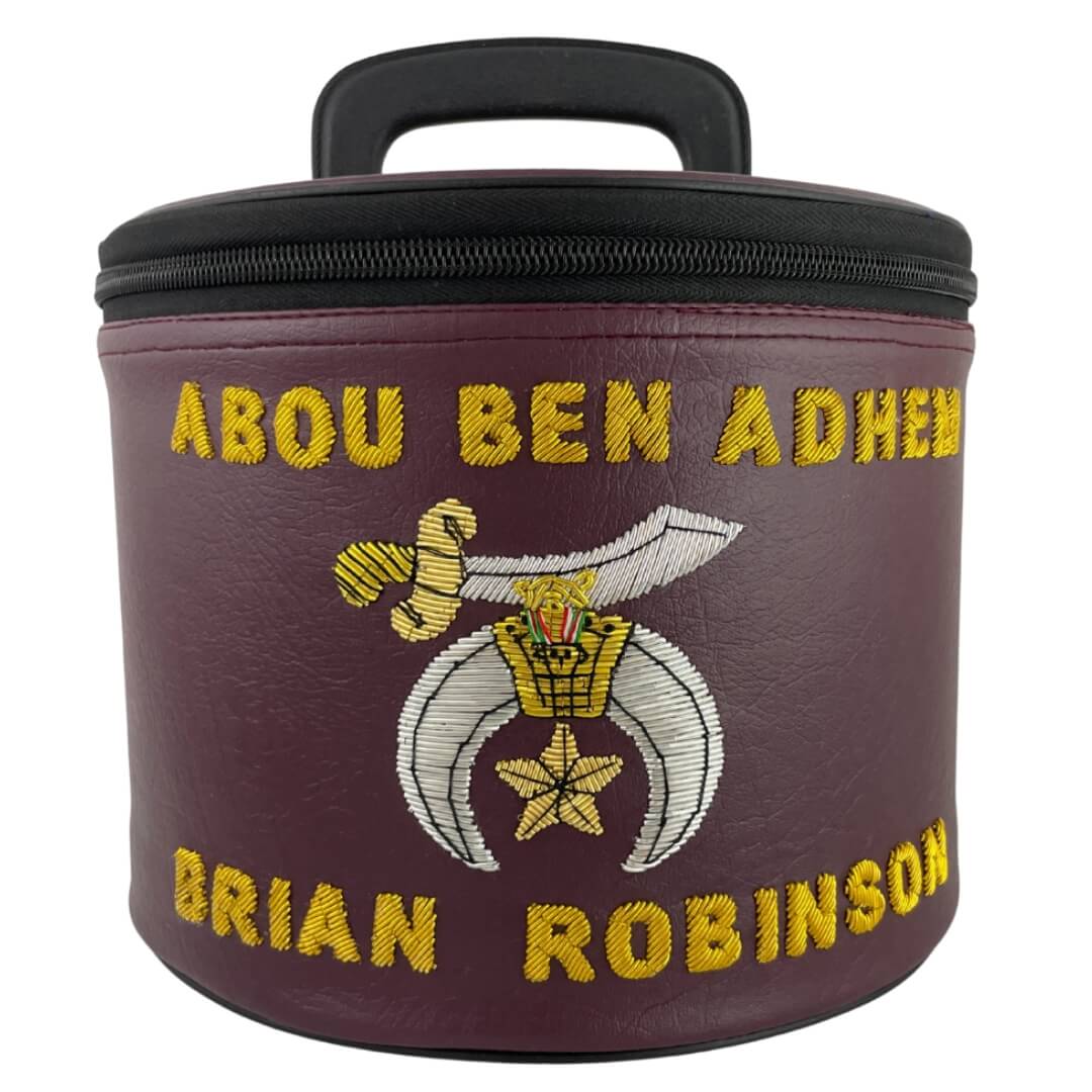Shriners Fez Case Burgundy Color