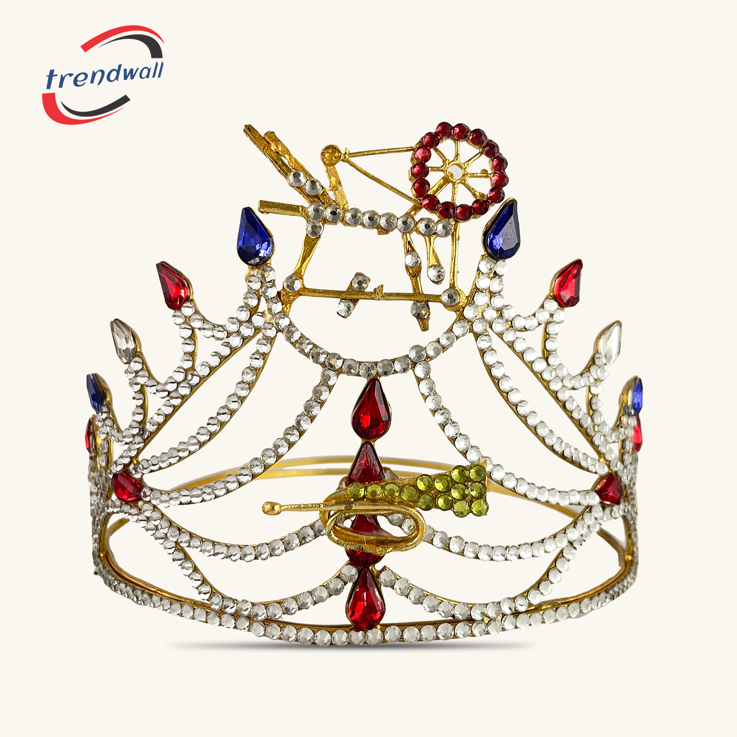 HOJ Crown, Masonic Heroines Of Jericho Crown Gold Tone Adjustable