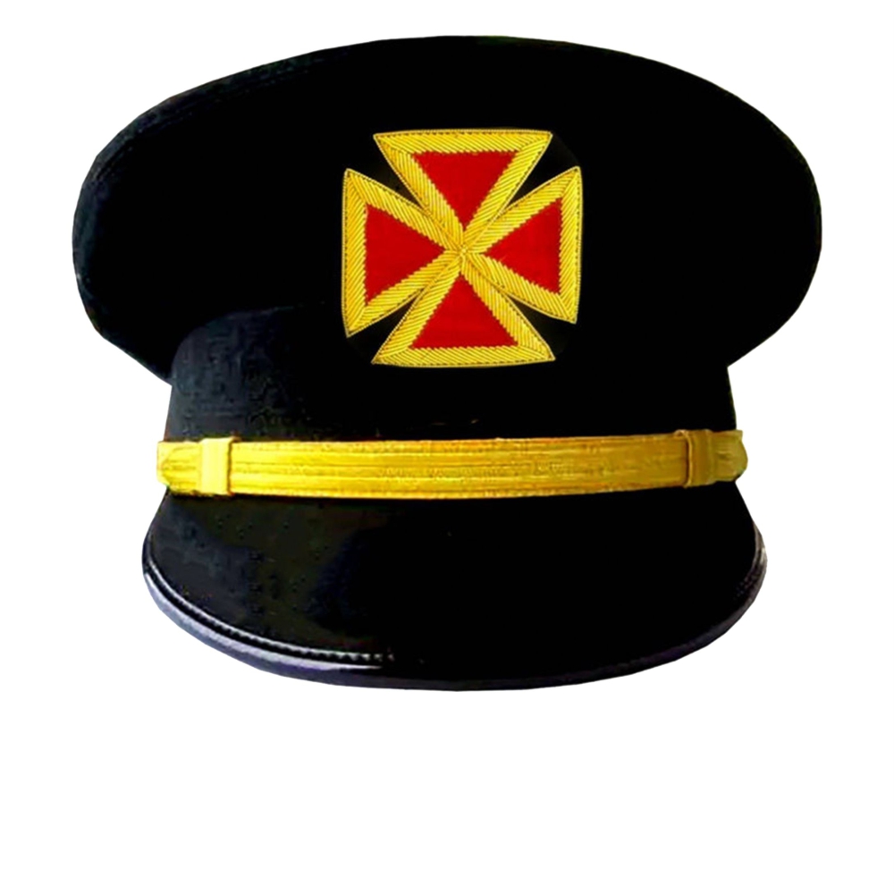 Grand Commandery Knights Templar Fatigue Cap - Hand Embroidered