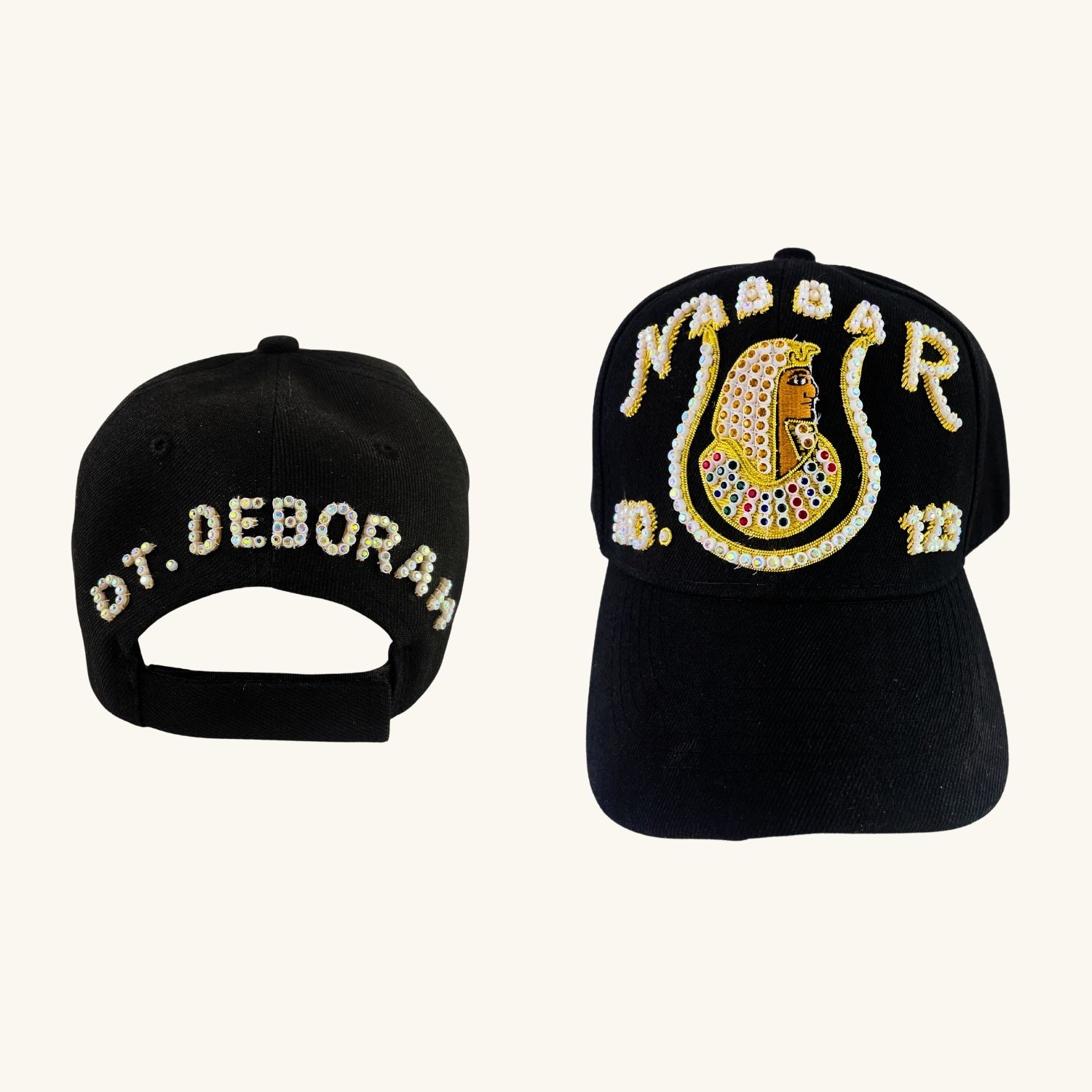 Masonic DOI Baseball Cap in Black – Daughter of ISIS Embroidered Cap, Custom Temple Name