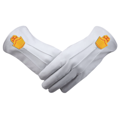 High Priest Royal Arch Chapter Gloves - White Leather