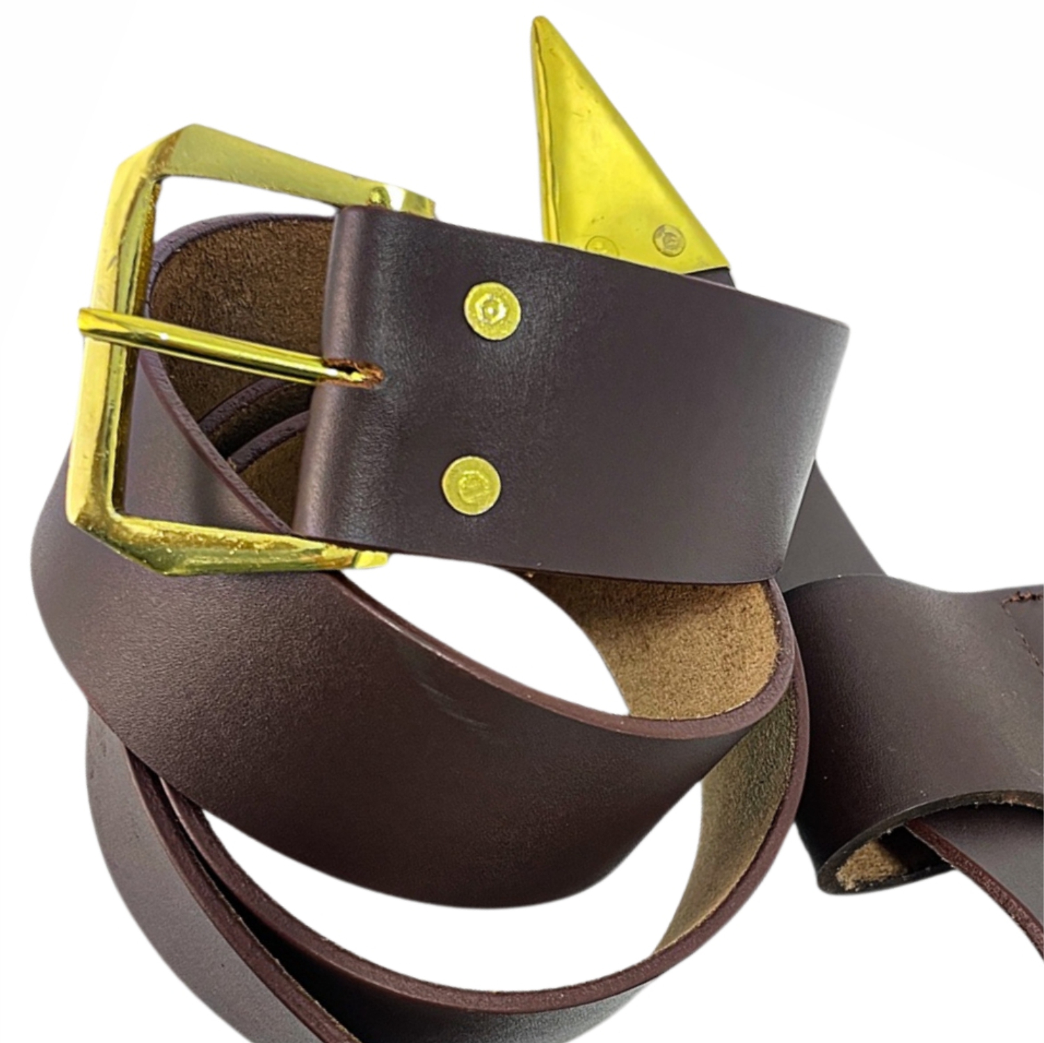 Knights Templar Cowhide Brown Leather Belt