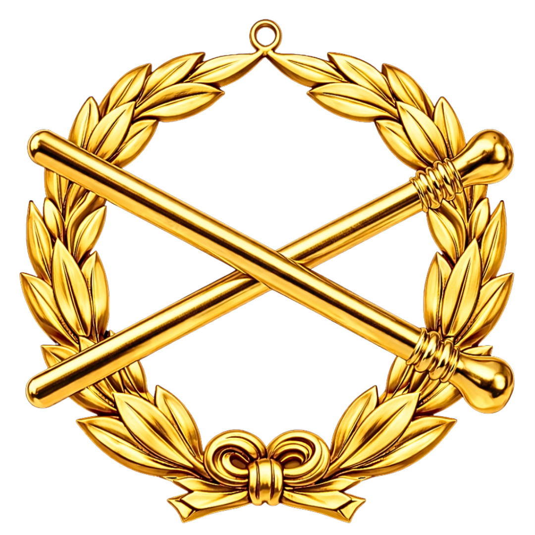 Grand Marshal Blue Lodge Officer Collar Jewel - Gold Metal