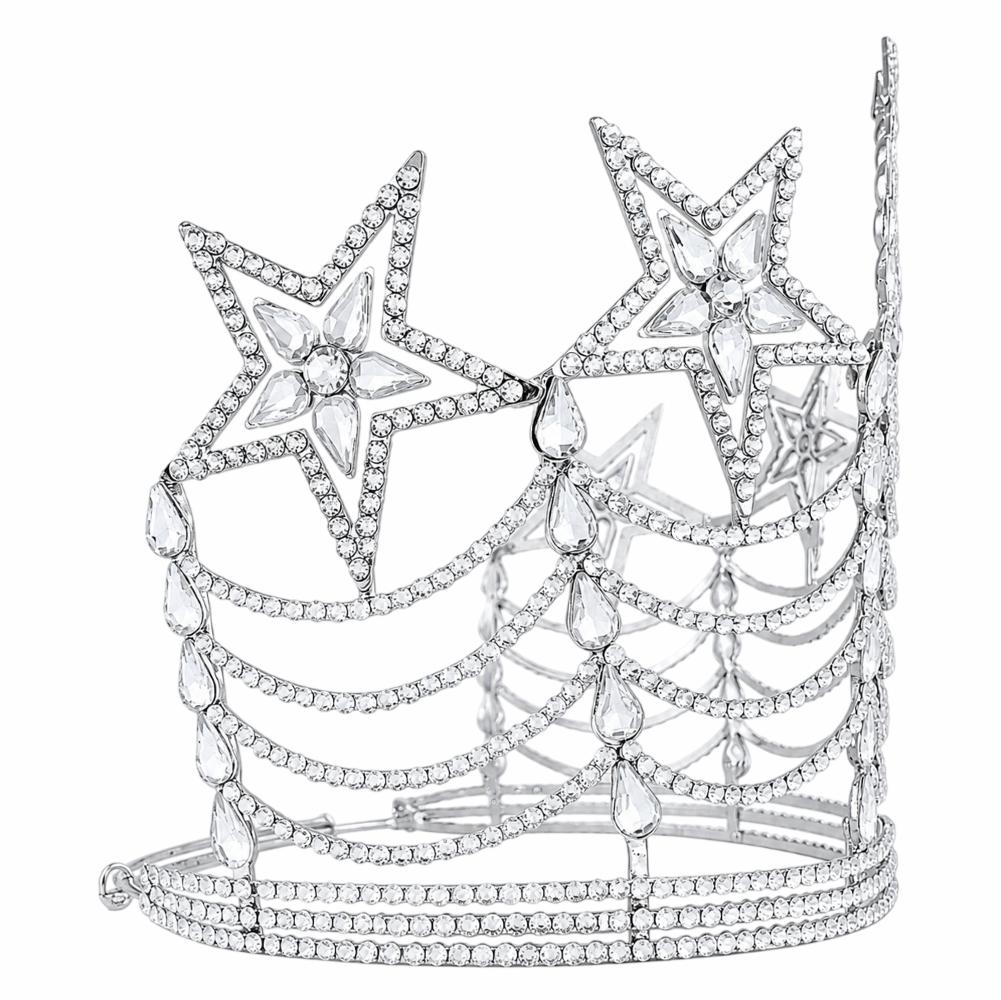 Clear Star Grand Crown Silver Tone