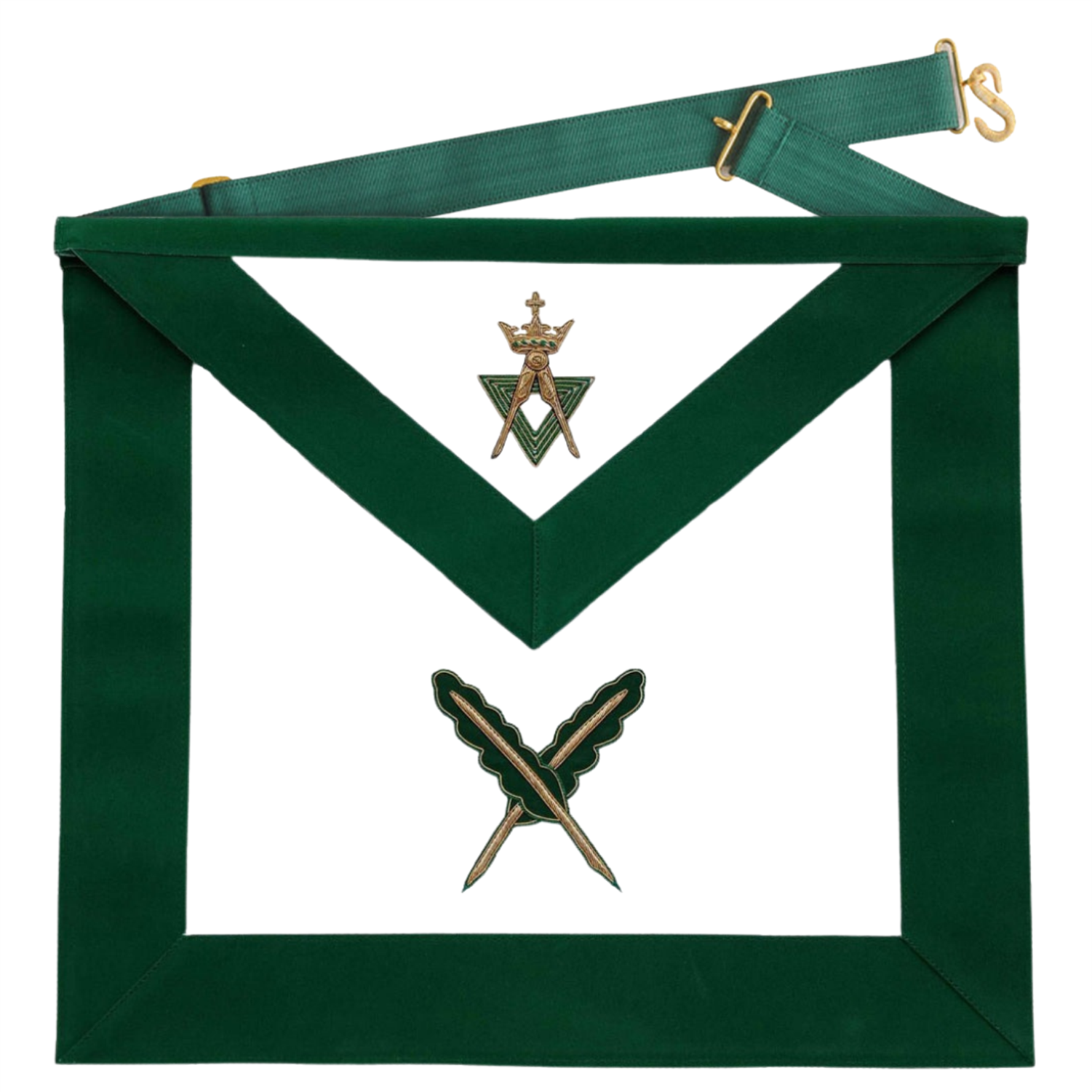Secretary Allied Masonic Degrees Apron - Green Velvet