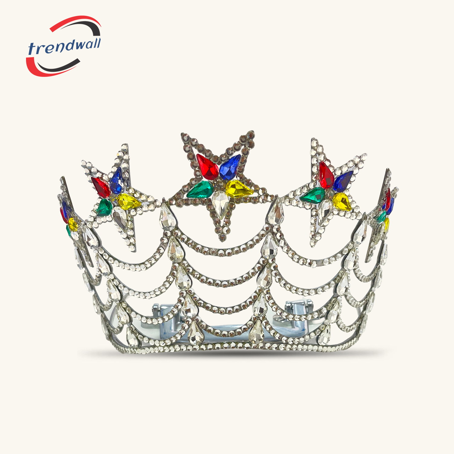 Freemason Five Stars Crown Silver Tone Adjustable fittings