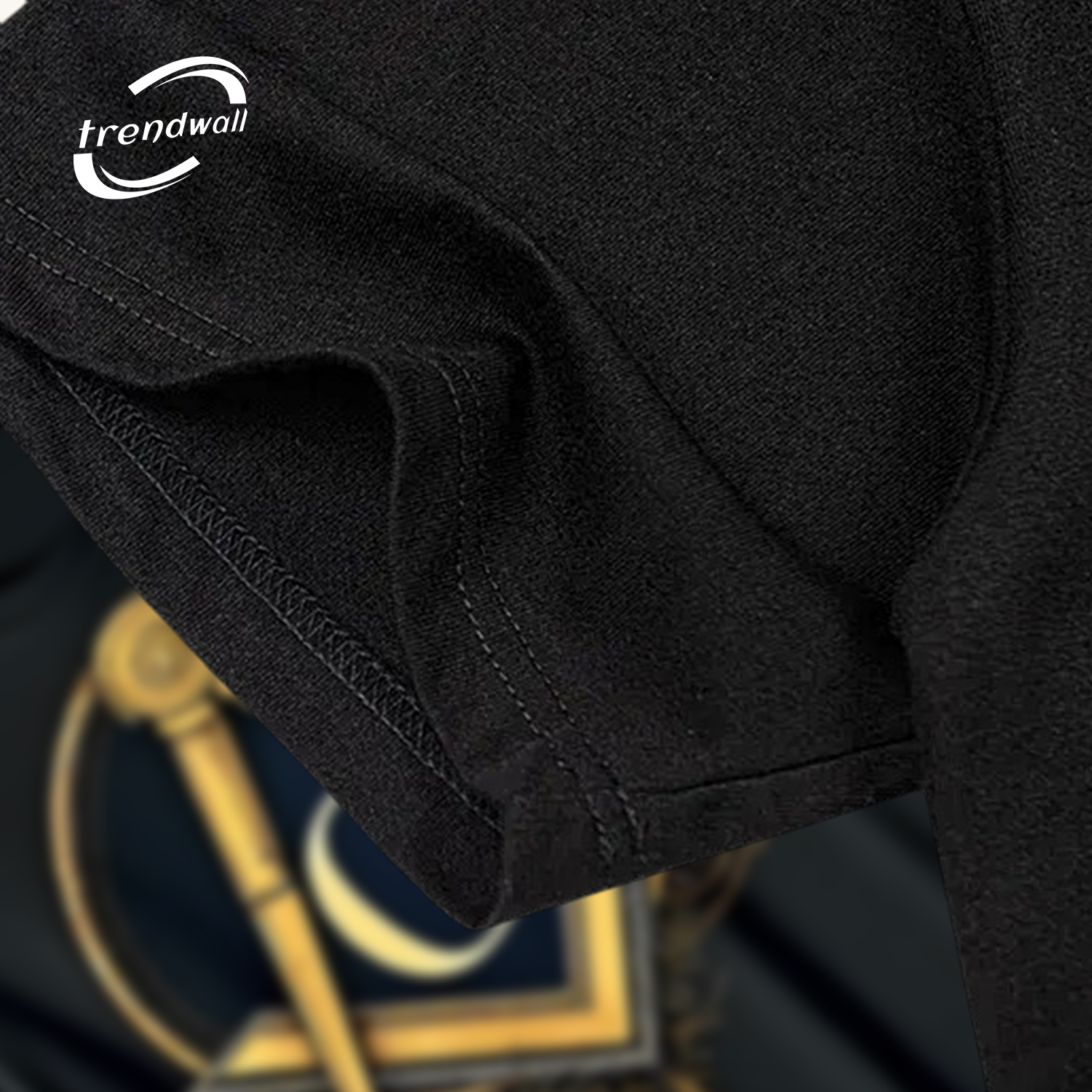 Black Masonic T-Shirt – Gold Square & ‘G’ Symbol Freemason Design