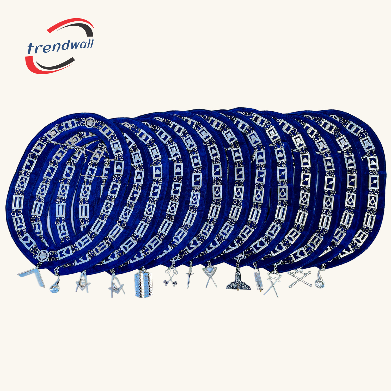 Set of 13 Masonic Chain Collars with Jewels