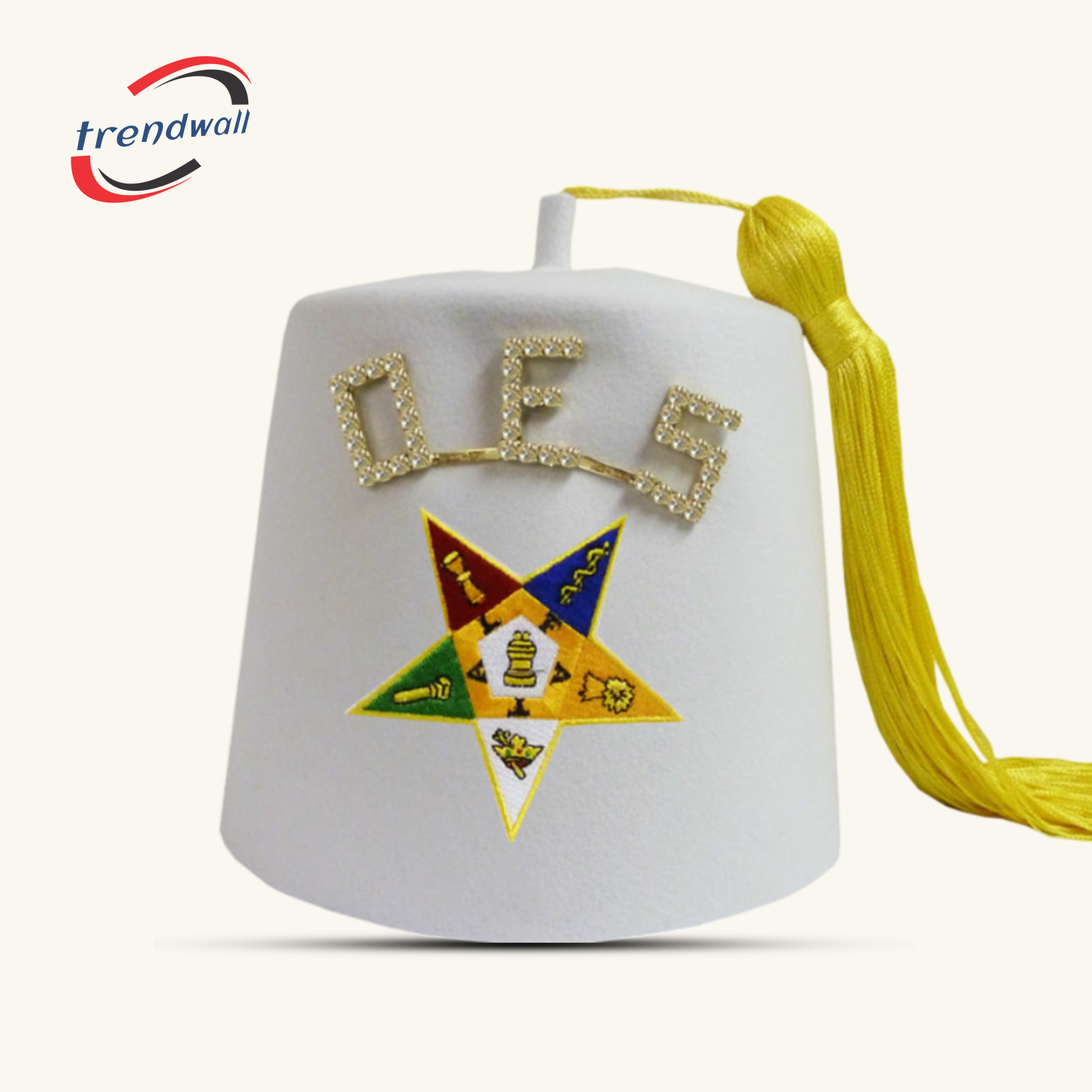 Order of Eastern Star Fez with Gold Metal Emblem