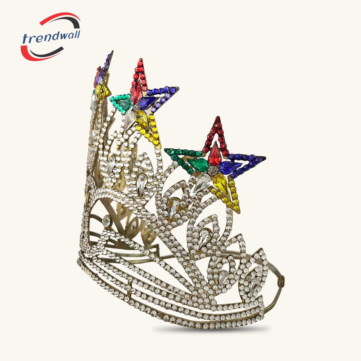 Masonic OES 5-Stars Grand Taller Crown Rare Style Gold Tone Adjustable