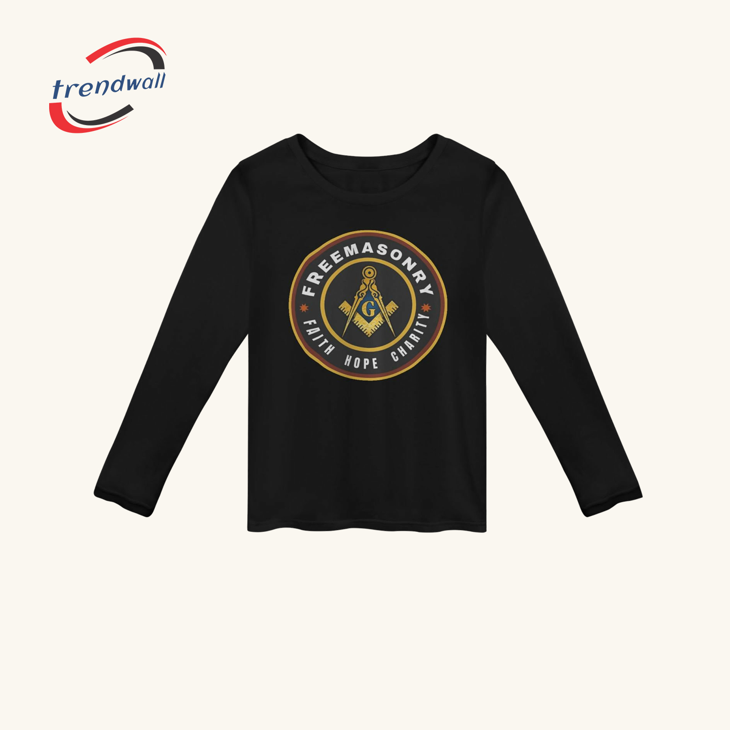 Masonic Women’s Long Sleeve T-Shirt – Faith Hope Charity Freemason Crew Design