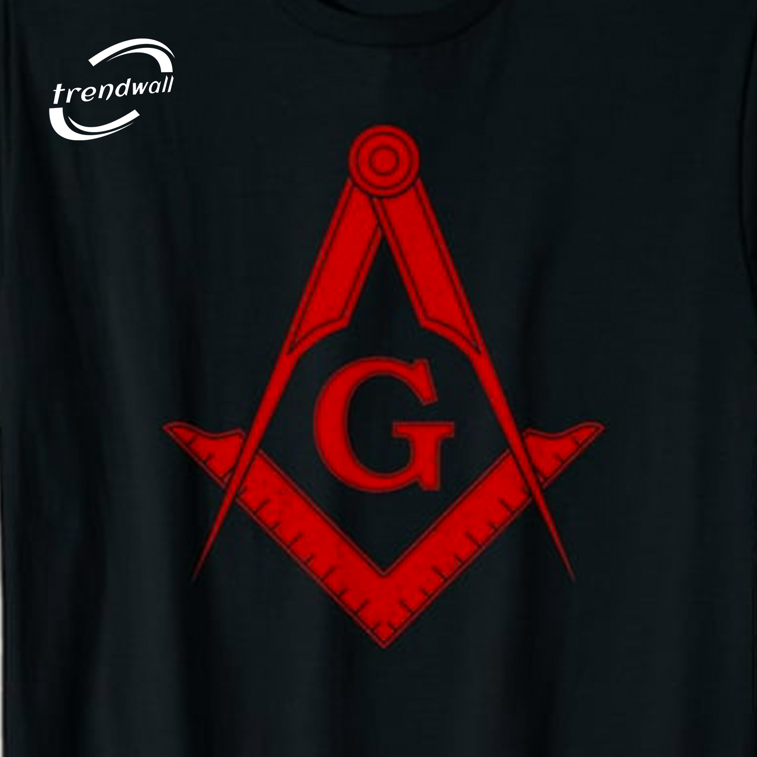Masonic Square and Compass Freemasonry Symbol Red T-Shirt