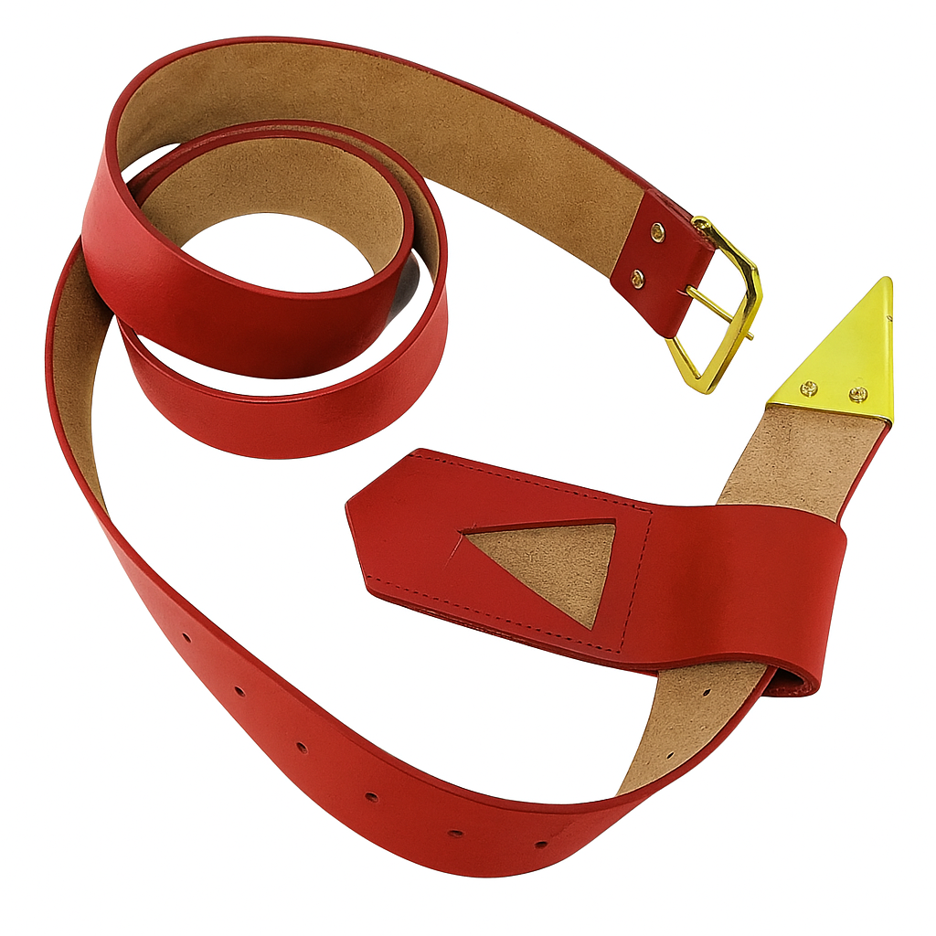 Knights Templar Cowhide Red Leather Belt