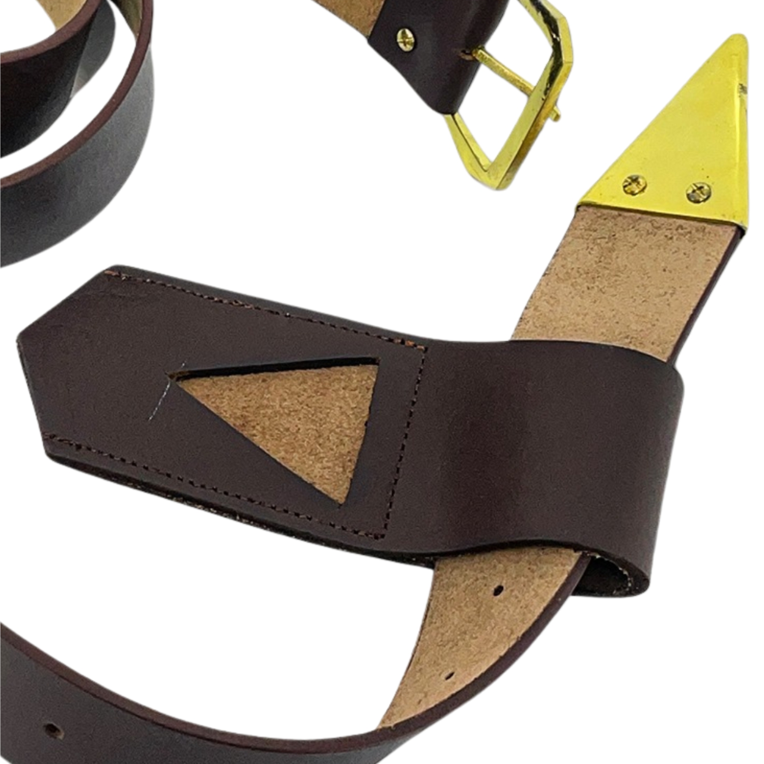 Knights Templar Cowhide Brown Leather Belt