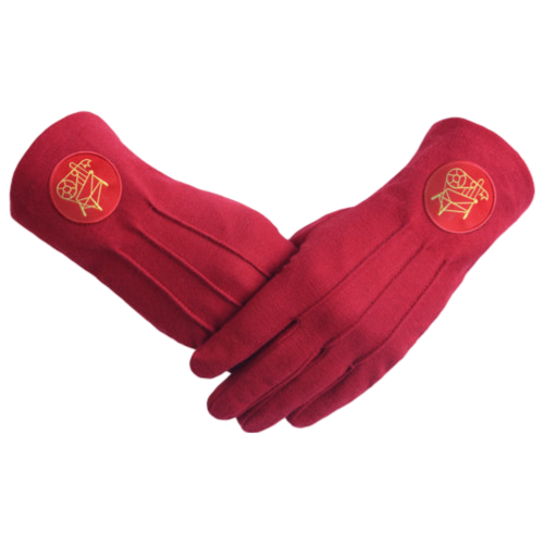Heroines of Jericho PHA Gloves - Red Cotton with Round Patch