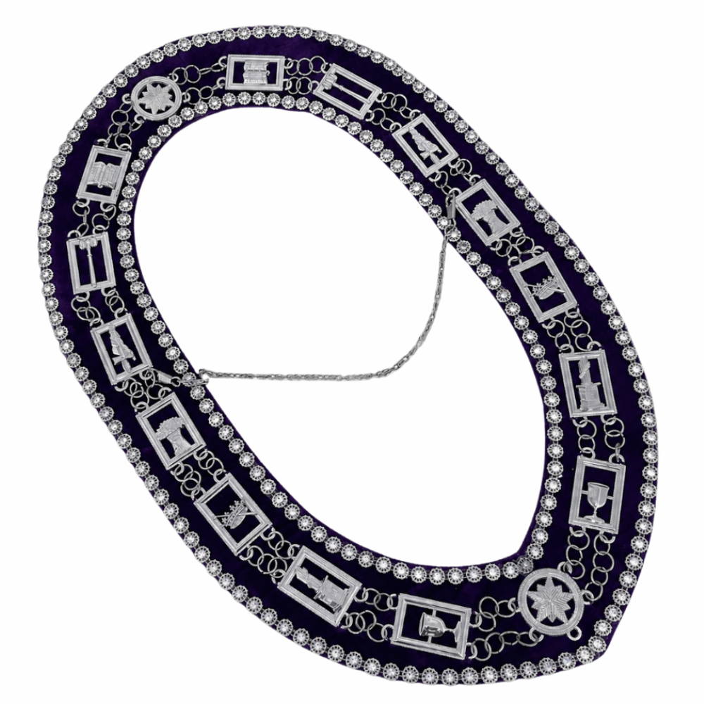 Masonic Blue Lodge Chain Collar Purple Velvet