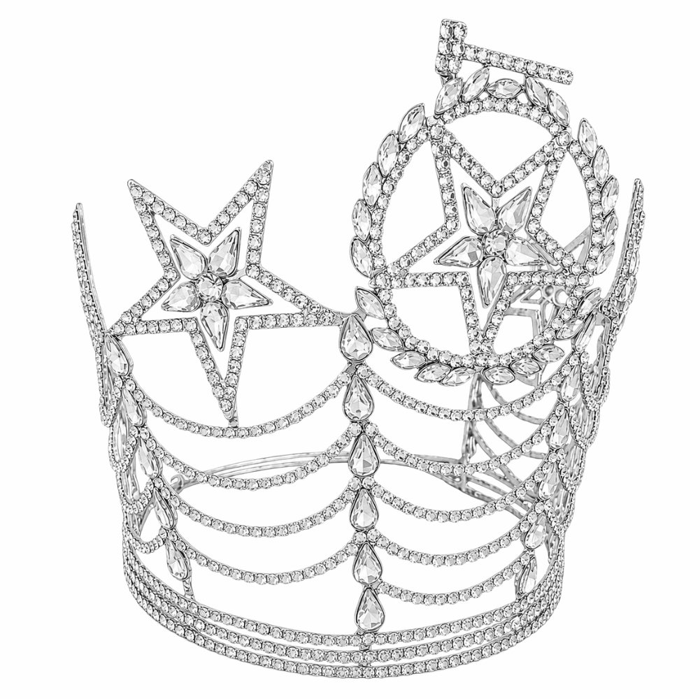OES Grand Worthy Matron Crown – Taller Style Silver Tone