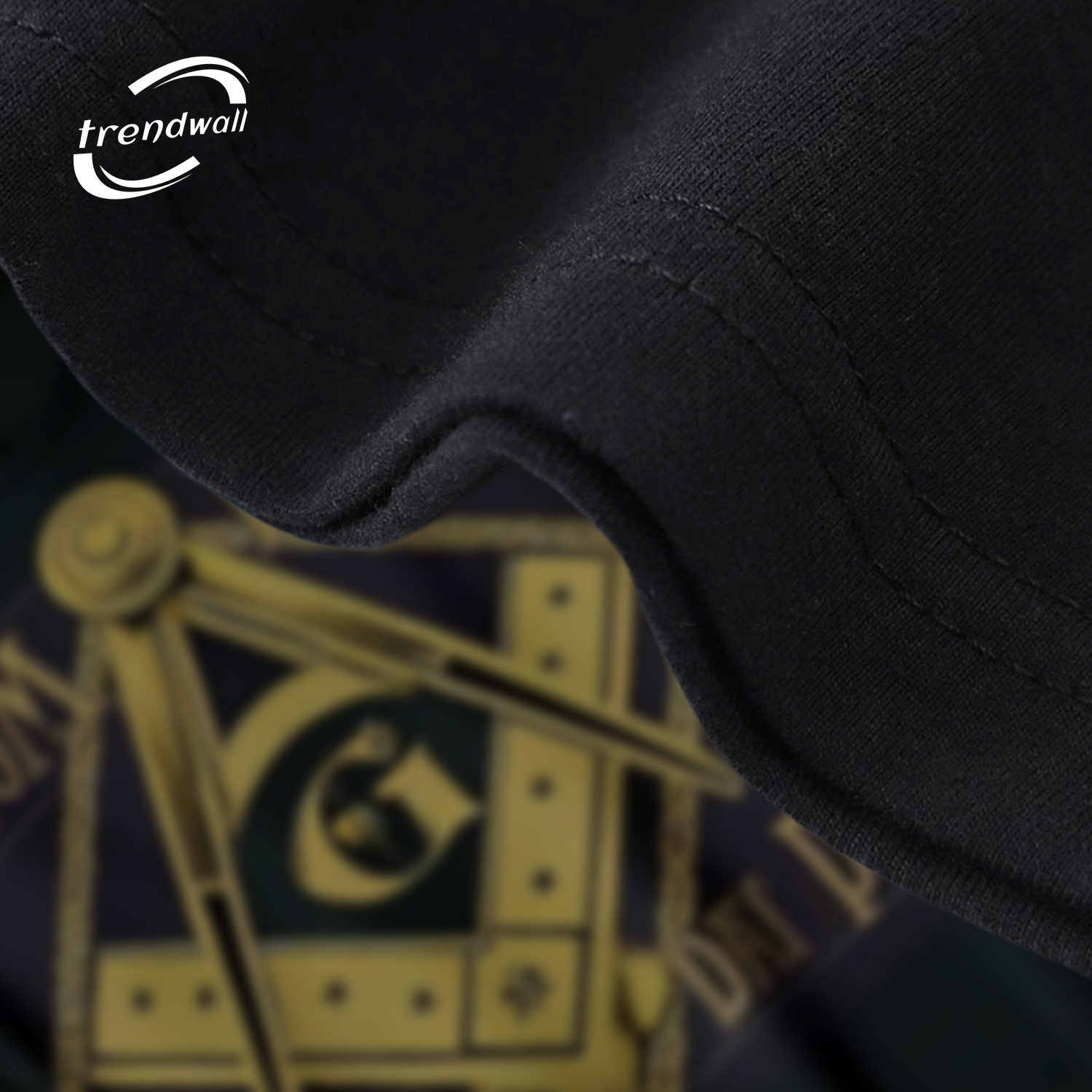 Masonic Black T-Shirt – Gold Compass & Square Unique Freemason Design 