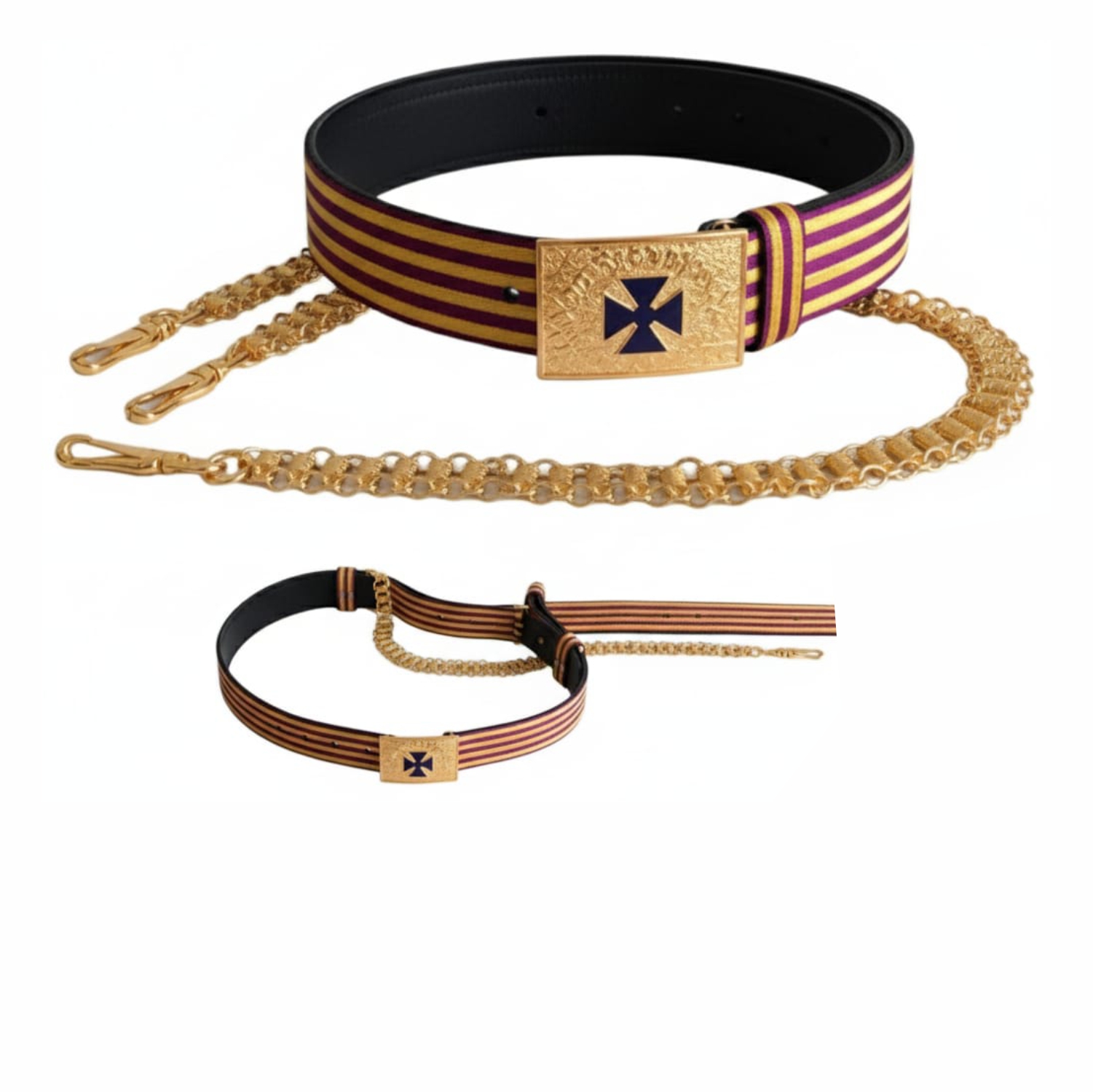 Past Grand Commander Knights Templar Commandery Belt Blue Cross