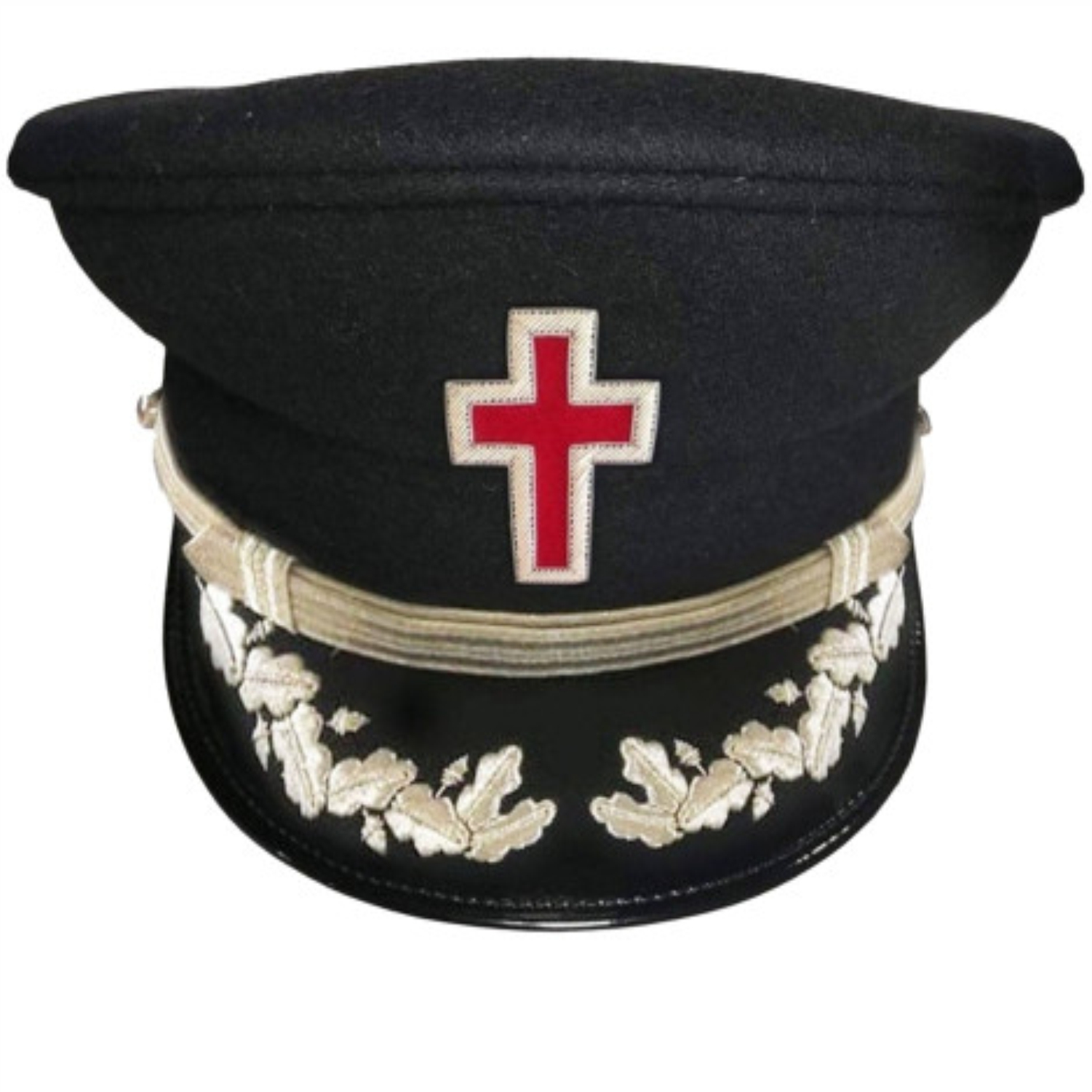 SIR KNIGHT Knights Templar Commandery Fatigue Cap with Silver Vinework