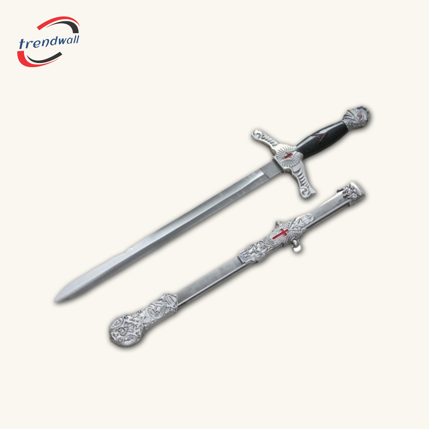 Knights Templar Commandery Sword - Knife Red Cross with Scabbard