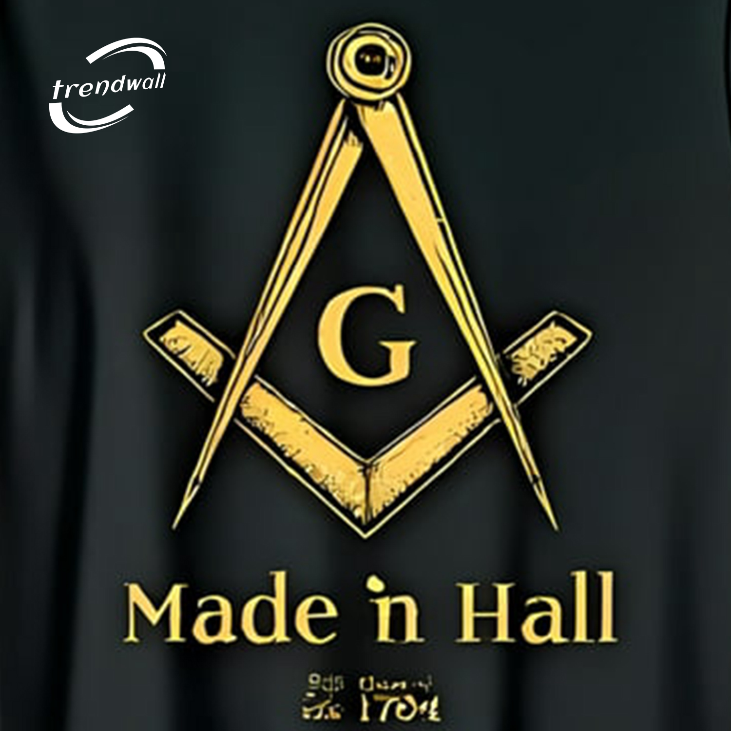 Masonic Black T-Shirt – Gold Compass & Square Symbol for Freemasons