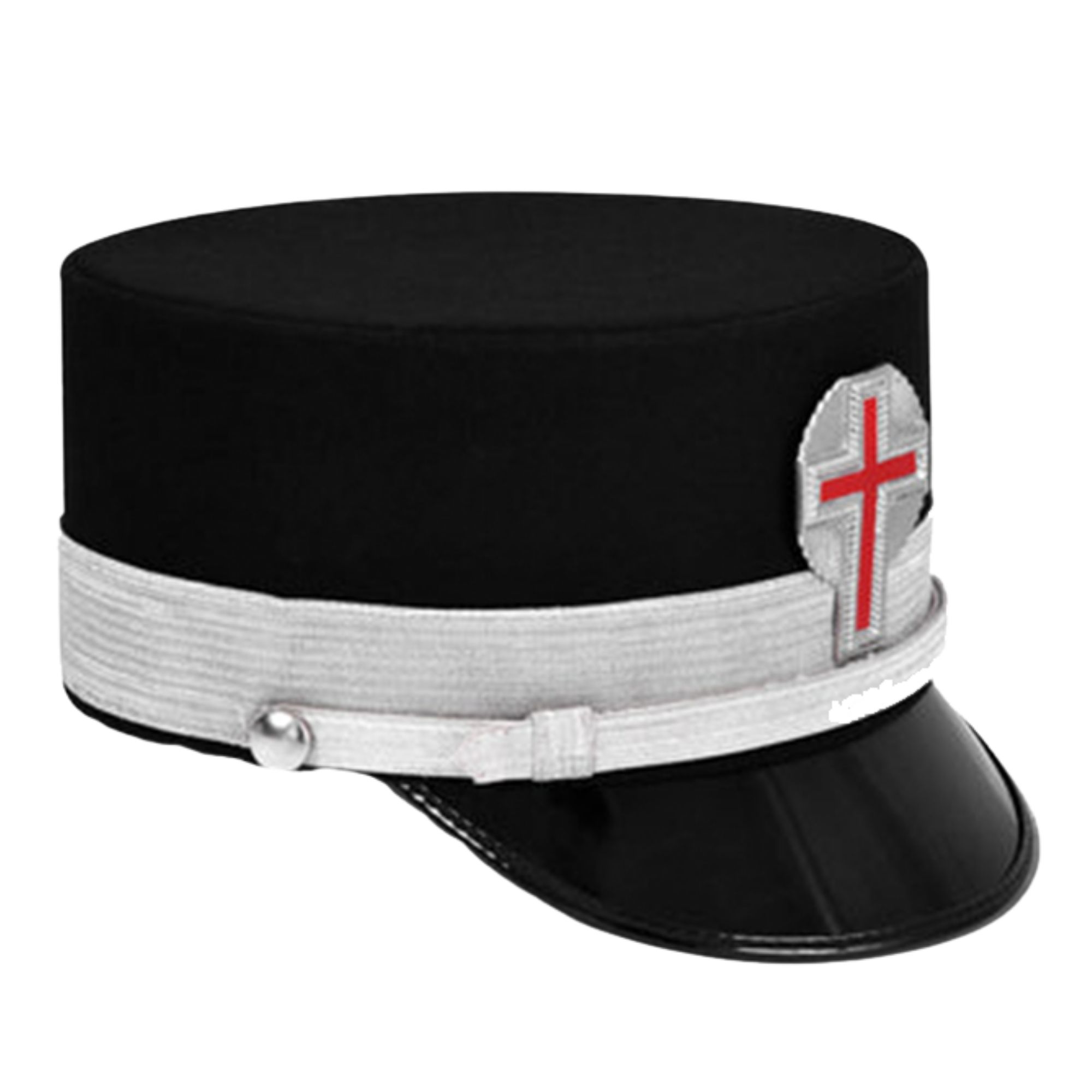SIR KNIGHT Knights Templar Commandery Fatigue Cap with Silver Vinework