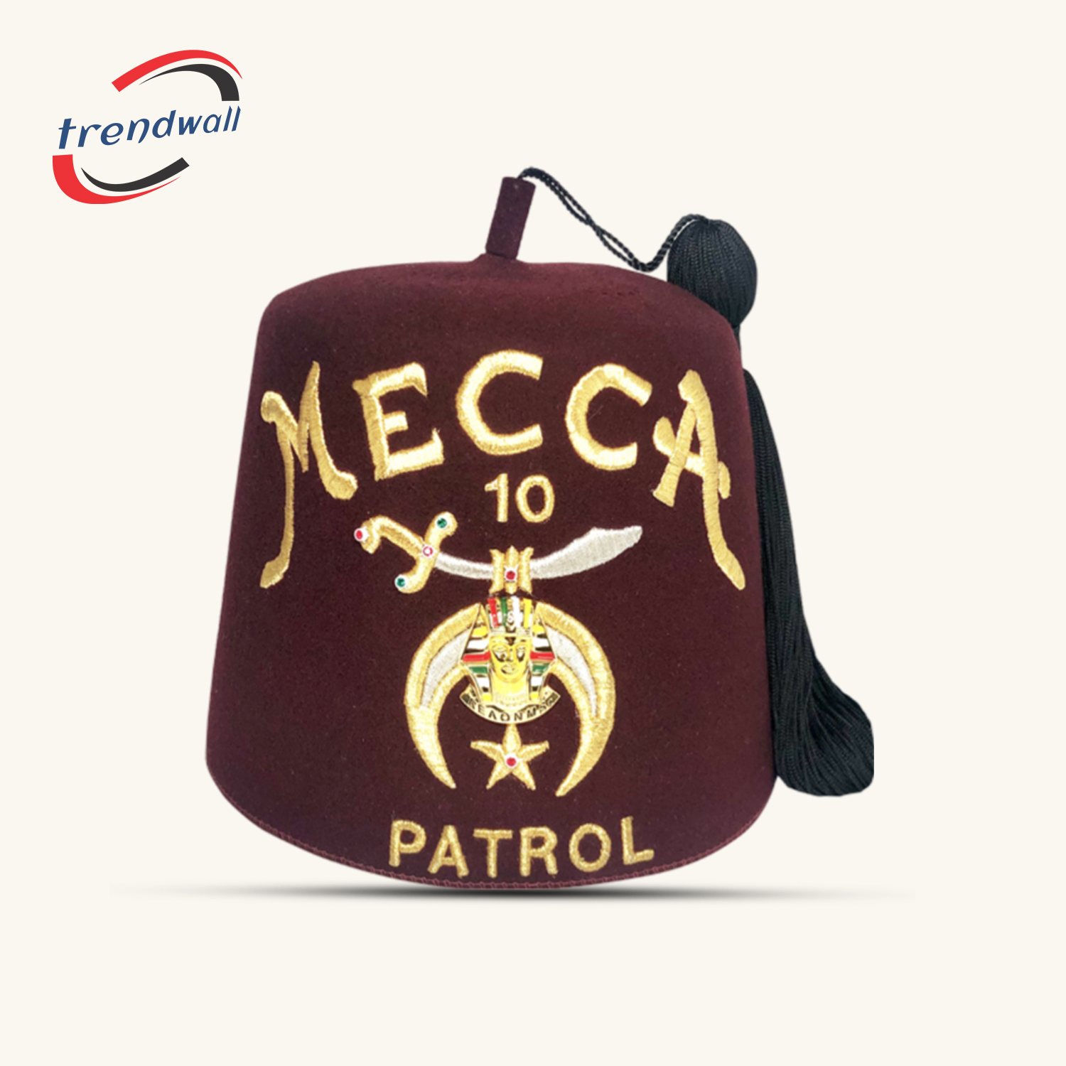 PH Shriner Gold Metallic Embroidered Fez