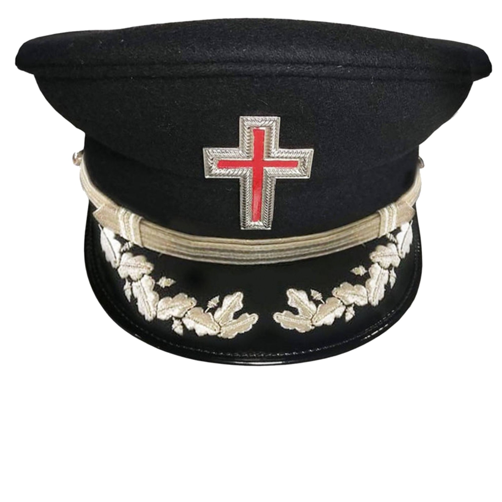 SIR KNIGHT Knights Templar Commandery Fatigue Cap with Silver Vinework
