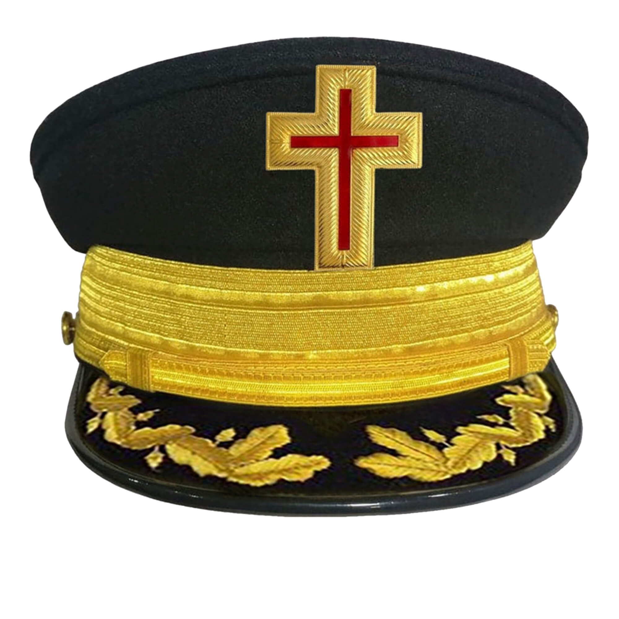 Past Commander Knights Templar Commandery Fatigue Cap, Red Cross with Rays