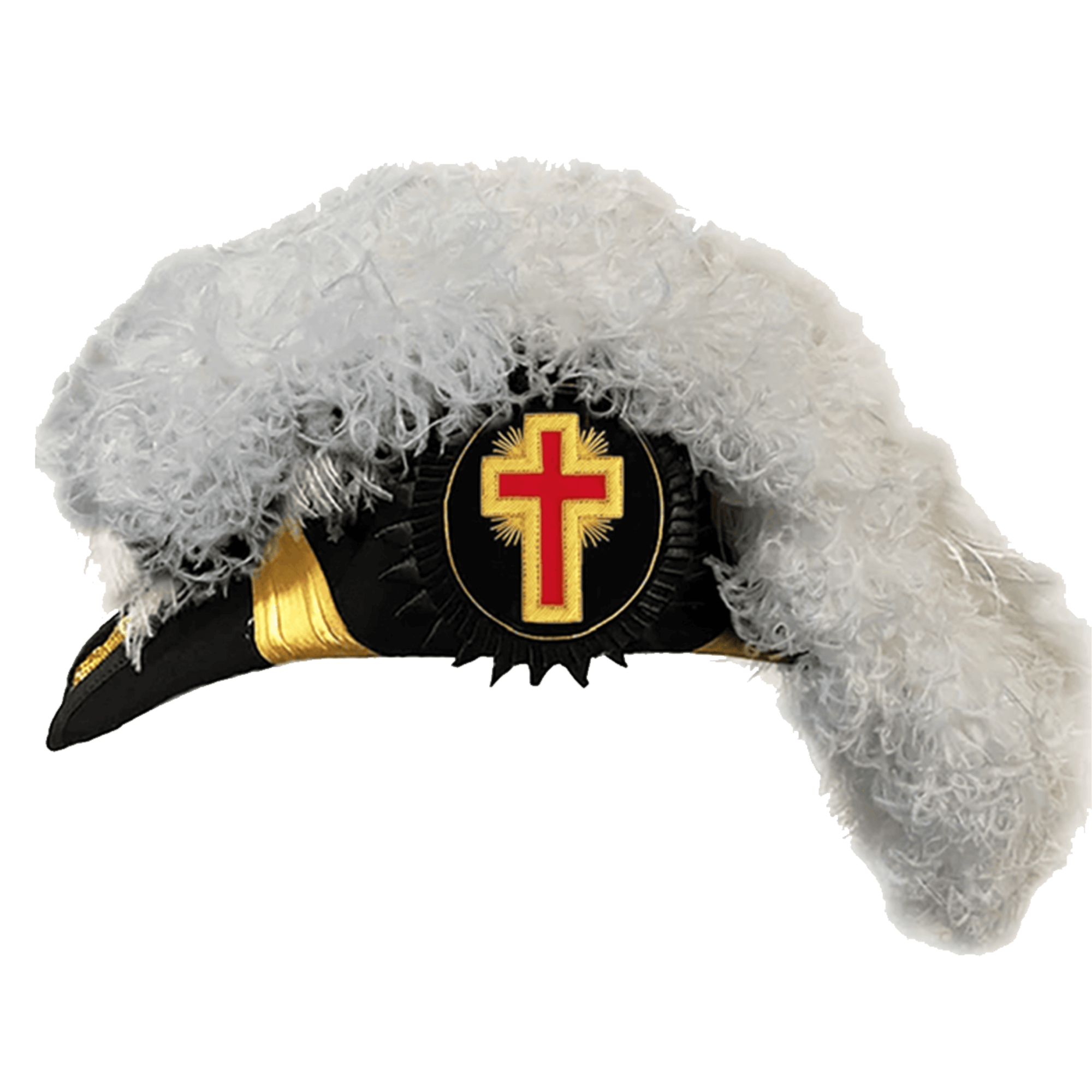 Past Commander Knights Templar Chapeau with All White Plumes