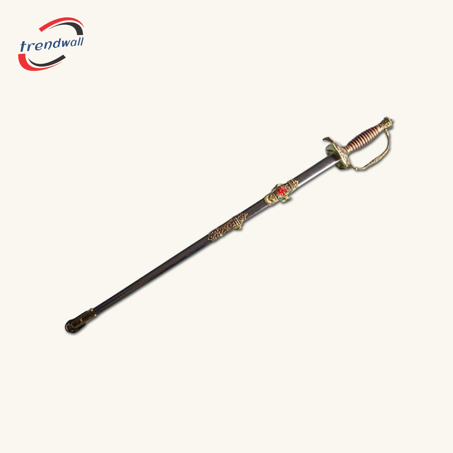 Knights Templar Commandery Sword - Red Cross Gold