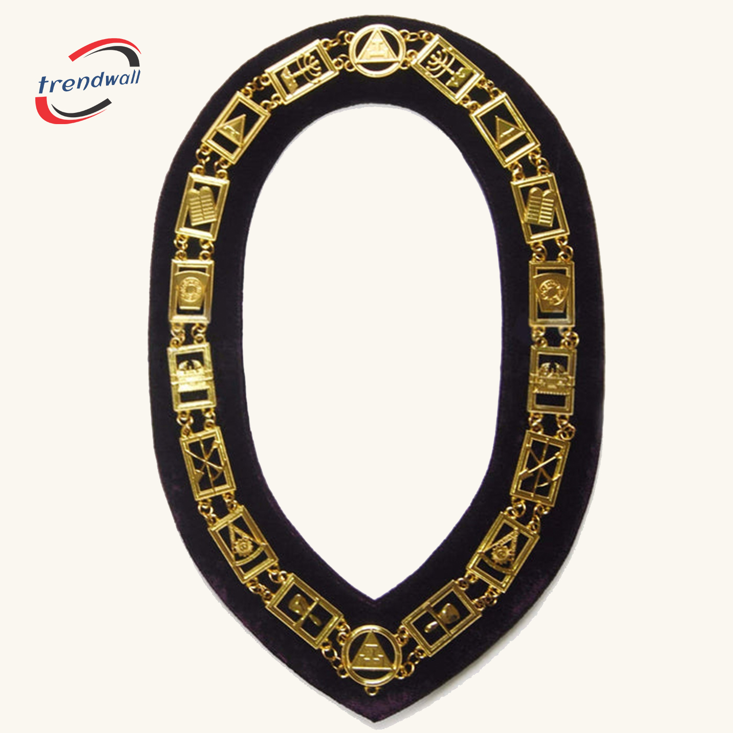 ROYAL & SELECT MASTERS ENGLISH REGULATION CHAIN COLLAR - GOLD WITH RED LINING