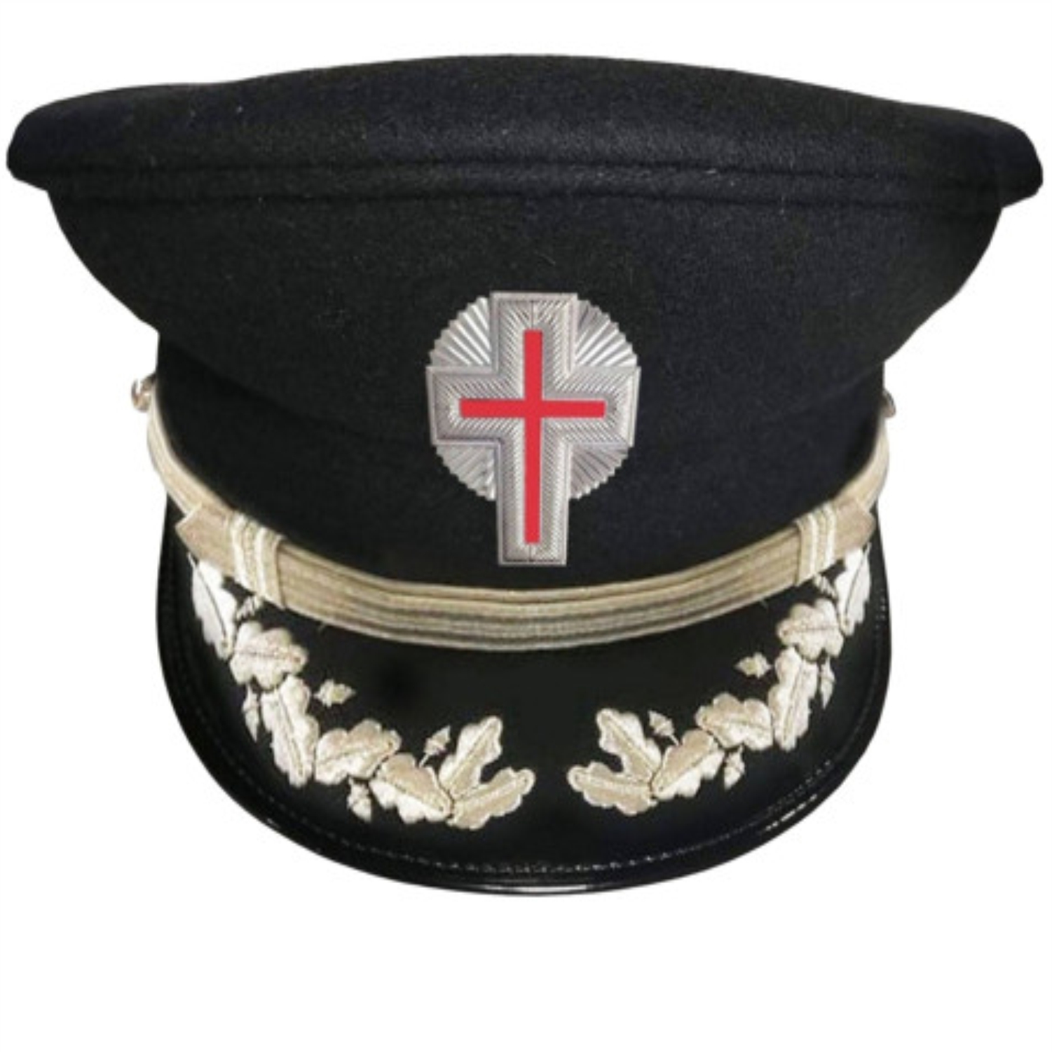 SIR KNIGHT Knights Templar Commandery Fatigue Cap with Silver Vinework