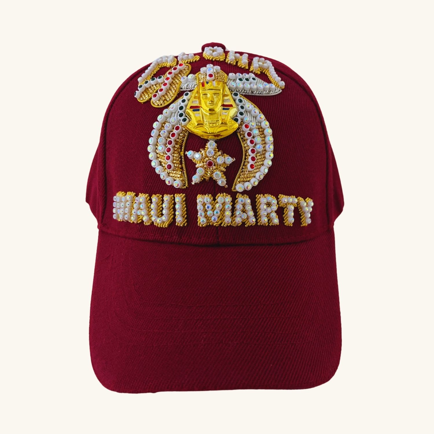 Masonic Shriners Baseball Cap – Custom Temple Name with Side Emblems