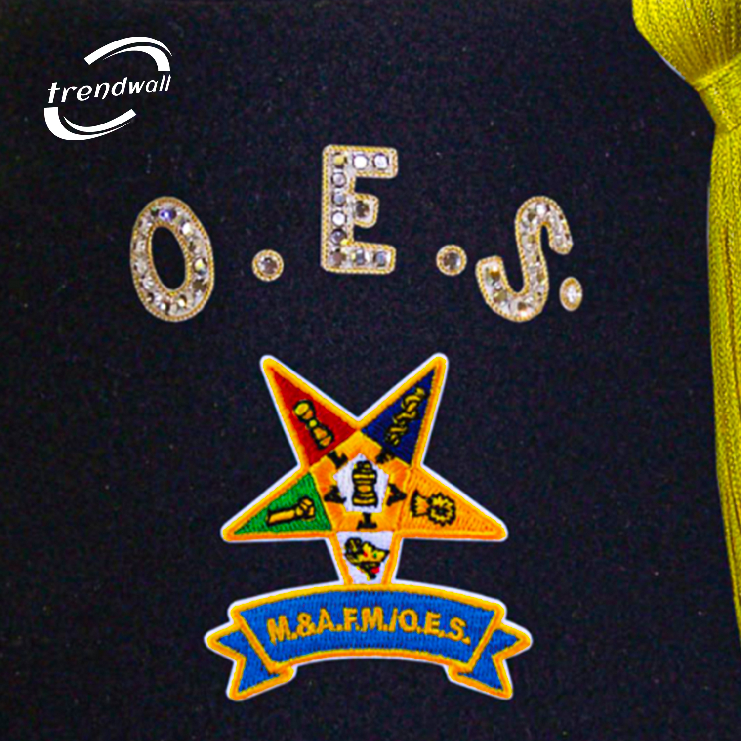 Masonic Order of Eastern Star Black Fez with Custom Details Tag