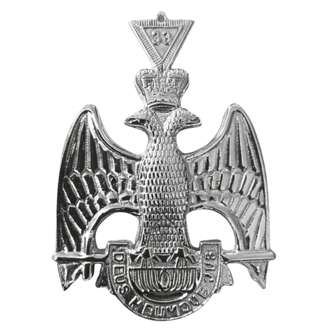 33th Degree Scottish Rite Collar Jewel - Wings Down Gold Plated