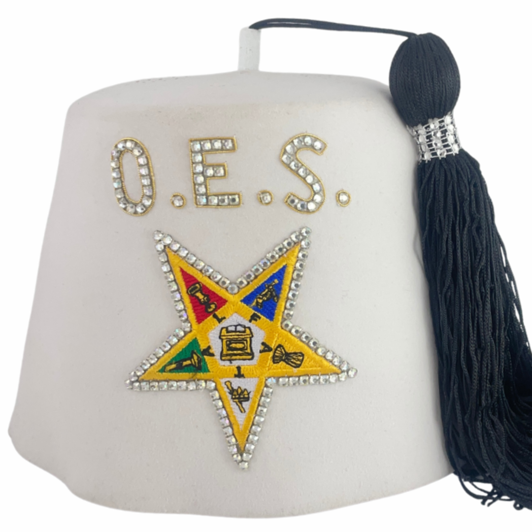 OES Fez, Masonic Order Of Eastern Star Fez Pure white Fez