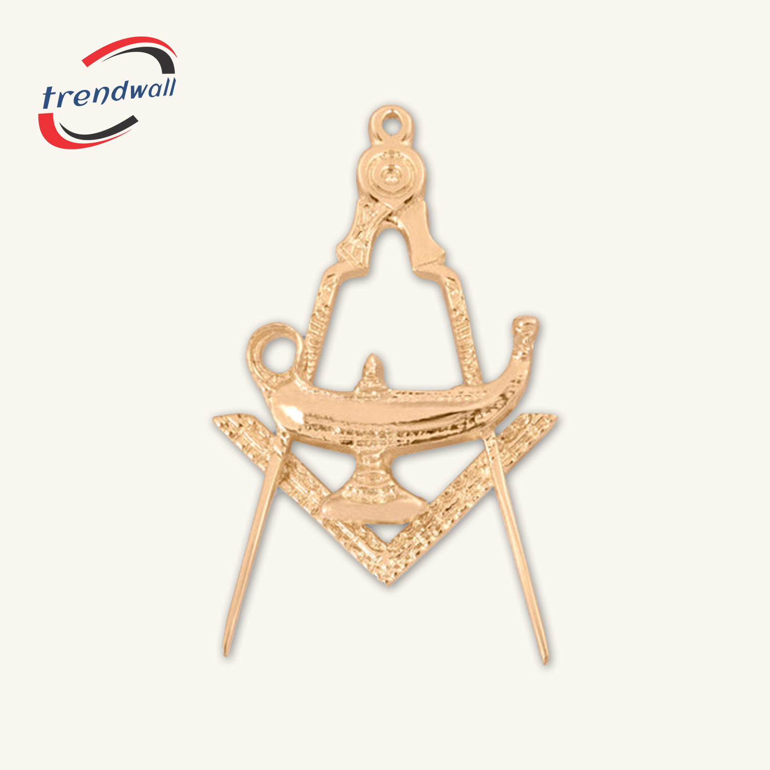 Master Mason Blue Lodge Collar Jewel - Gold Plated Square & Compass